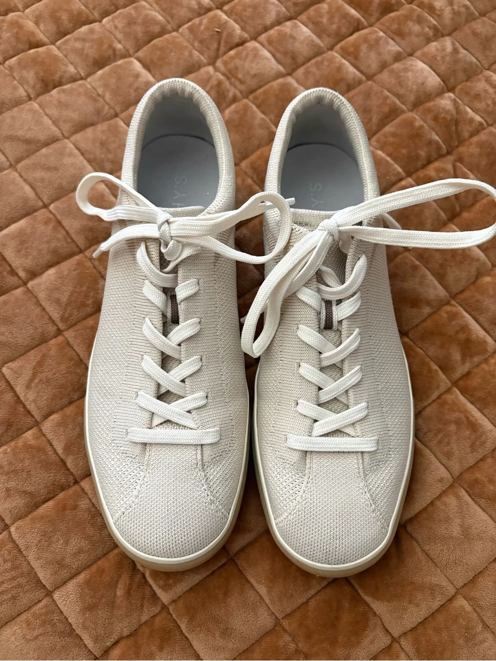 Rothy's Cream Knit Lace-Up Women's Sneakers